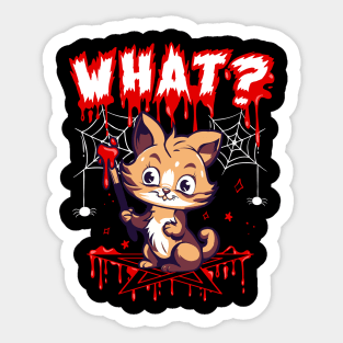 Funny Cat What Men Kids Women Halloween Sticker